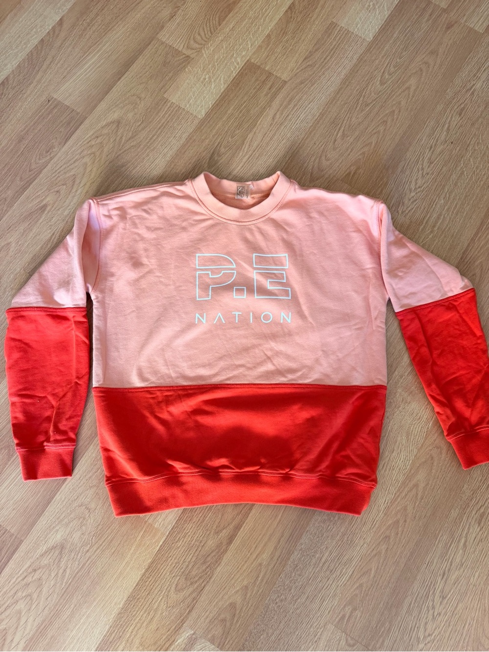P.E Nation Pink and Red Colorblock Crewneck Sweatshirt